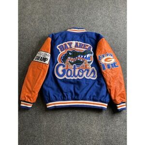 Mens Florida Gators Wool Leather Varsity Jacket Blue Orange, Size 2XL